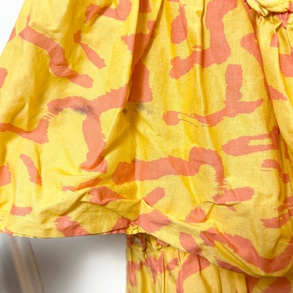 DEREK LAM Squiggle Print Square Neck Sleeveless Asymmetric Tier Ruffle Dress 6 - Picture 11 of 12